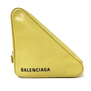 バレンシアガ BALENCIAGA クラッチバッグ 476976 トライアングル レザー イエロー バッグ