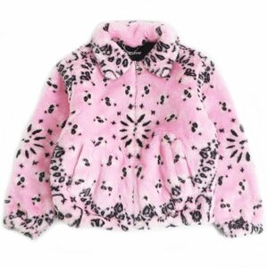 極美品□21SS Supreme/シュプリーム Bandana Faux Fur Bomber Jacket ペイズリー フェイクファー ボンバージャケット ピンク L 正規品