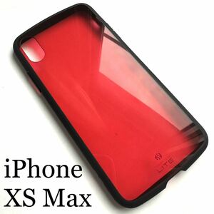 わけあり★iPhone XS Max用ハードケース★全周エアクッション付★TPUとポリカーボネート★背面硬度8H★ELECOM★クリアレッド