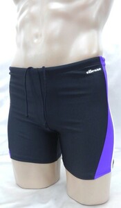 r1_9015r ★定形外 配送★ 大きいサイズO ellesse エレッセ ES82255 男性用 競泳水着 ハーフスパッツ ブラック×パープル