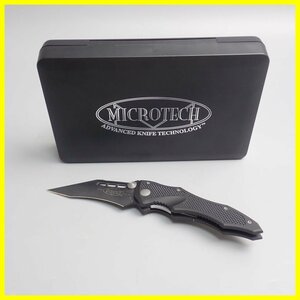 ★ほぼ未使用 Microtech/マイクロテック ベクター マニュアル ブラック プレーン フォールディングナイフ/付属品有り&1995400015