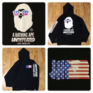 Undefeated × BAPE HEAD LOGO フルジップ パーカー Lサイズ a bathing ape full zip hoodie エイプ ベイプ アンディフィーテッド yi488