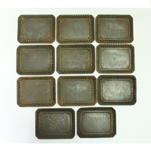 茶托11枚　四方銅製型　煎茶道具　レターパックプラス可 0512M10r※