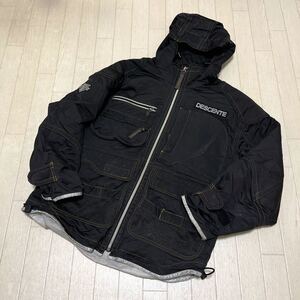 和428★ DESCENTE デサント ジップアップパーカー ブルゾン フード S ブラック メンズ