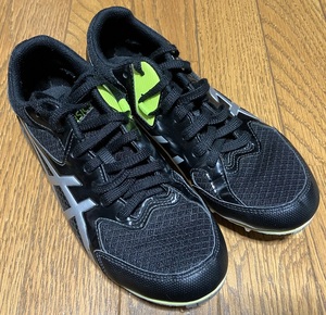 ◎asics　「陸上スパイク EFFORT 13　ブラック/ピュアシルバー　25.0」◎