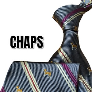 CHAPS　チャップス　グレー系　ストライプ　犬柄　日本製