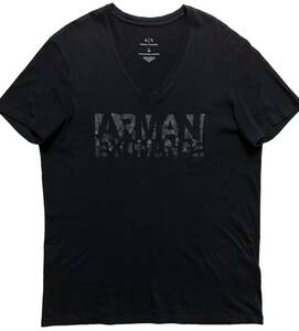 A|X アルマーニエクスチェンジ ARMANI EXCHANGE ボックスロゴ Tシャツ メンズ L ブラック