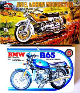 エアフィックス 1/16 アリエル アロー モーターサイクル & カワイ 1/20 BMW R65 プラモデル 2個まとめ売り 未使用 未組立