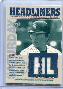 2004 Upper Deck Headliners HL-HM Jersey Hideki Matsui 松井秀喜 ジャージ カード