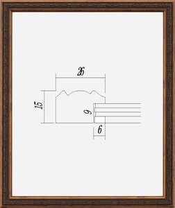 デッサン用額縁 UVカットアクリル付 8222 インチ ブラウン