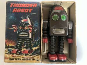 浅草玩具 サンダーロボット 1960年代 日本製 電動歩行 可動品 オリジナルBOX付 ASAKUSA TOY THUNDER ROBOT BATTERY OPERATED ORIGINAL BOX