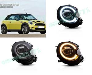 BMW ミニ MIni R55 R56 R57 [2007-2013 ] LEDヘッドライト ランプ 流れるウインカー シーケンシャル DRL デイライト付き