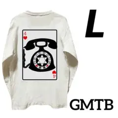 新品 GMTB ロングTシャツ ロンT 白 黒電話 トランプ L