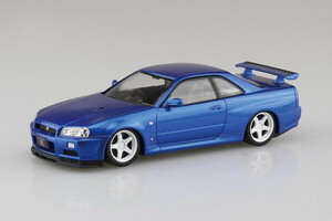 アオシマ 1/32 ザ・スナップキット No.11-SP1 ニッサン R34スカイラインGT-R カスタムホイール(ベイサイドブルー) 送料無料