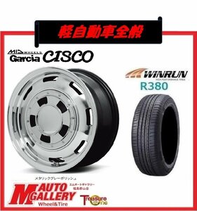 郡山店★サマータイヤホイールSET★MID ガルシア シスコ 14インチ 4.5J 4H100+45&ウィンラン R380 165/60R14 エブリィ、クリッパーなど