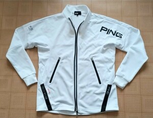 即決 PING GOLF 薄手トラックジャケットホワイト Sサイズ Mサイズ相当 ピンゴルフ