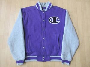 Champion Super Letterman Jacket ビッグCロゴ スウェット スタジャンMチャンピオン デカ 目玉 スタジアム ジャケット ブルゾン トレーナー