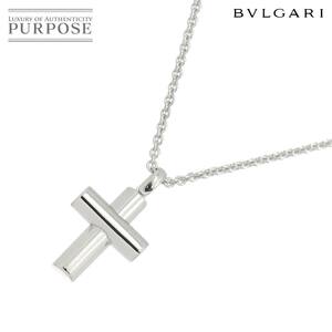 ブルガリ BVLGARI ラテンクロス ネックレス 40cm K18 WG ホワイトゴールド 750 Cross Necklace 90235076