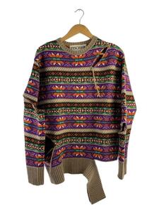 INSCRIRE◆セーター(厚手)/-/ウール/総柄/122aw-k6/Fair Isle Crash Sweater