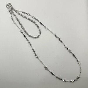 q779 淡水真珠 ネックレス ペンダント アクセサリー 上品 華やか　２連ネックレス