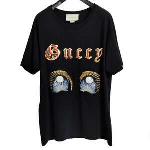 Gucci グッチ Tシャツ 半袖 黒×両面スパンコール Mサイズ