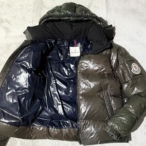 XL位★MONCLER HIMARAYA モンクレール ヒマラヤ ダウンジャケット 着脱フード 2way カーキ メンズ 3 デカロゴ ビッグワッペン アウター