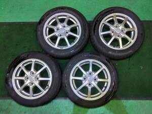 LA300S　ミライース　14x4.5J　OFF45　４本　155/65R14　2024年製タイヤ　5mmヤマ付き