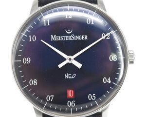 [未使用品] 稼働品【MEISTER SINGER】マイスタージンガー neo ネオ 自動巻 AT メンズ 純正ベルト 純正尾錠 未使用品