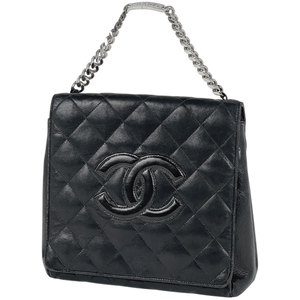 シャネル CHANEL ココマーク チェーン ハンドバッグ マトラッセ ハンドバッグ レザー ブラック レディース 【中古】