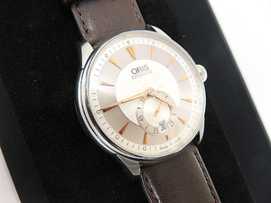 極上品 ORIS/オリス アートリエ デイト スモールセコンド 自動巻き 裏スケ 623 7582 4051 動作品/着用2回/交換バンド付き