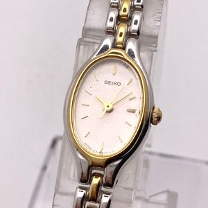 【稼働 良品】SEIKO セイコー 1F21-5A00 シルバーカラー コンビ クォーツ レディース腕時計 10-100-D