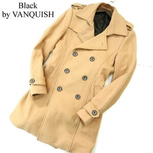 Black by VANQUISH ヴァンキッシュ 秋冬 ウール混 メルトン★ トレンチ コート Sz.S　メンズ　A3T13458_B#N