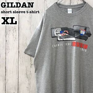 ギルダン US アメリカ古着 レーシング 両面プリント 半袖Tシャツ XL