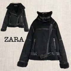 ZARA/ザラ〈M〉2way ジャケット/アウター　ブラック/黒　ボア　スエード