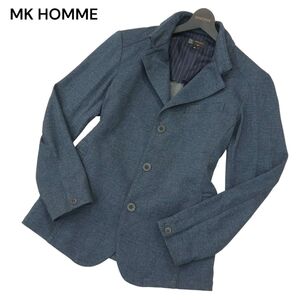 MK HOMME ミッシェルクラン オム 通年 背抜き レーヨン混★ TEC コンバーチブル ジャケット Sz.48　メンズ ネイビー　A4T05260_5#O