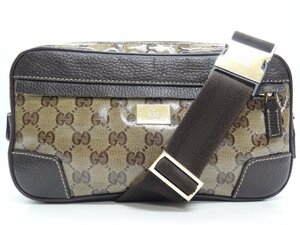 GUCCI グッチ GGクリスタル ウェストバッグ 336672 ボディバッグ PVC レザー Gucci GG Crystal ☆P