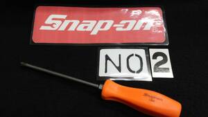 ＜22036＞　スナップオン　 Snap-on　ロングプラスドライバー　No2　旧グリップ　当時物　USA