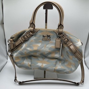 1円～　80　同梱不可　②　COACH　コーチ　17078　2way　ハンドバッグ　ショルダーバッグ　キャンバス　レザー　ソフィア　