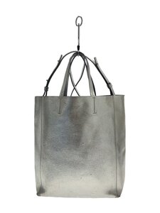 CELINE◆vertical cabas silver/ショルダーバッグ/トートバッグ/SLV/無地