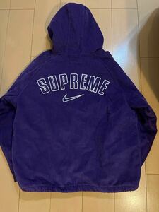 supreme 22AW シュプリーム　NIKE Arc Corduroy Hooded Jacket アーチロゴ コーデュロイ　ジャケット パープル　紫　Lサイズ