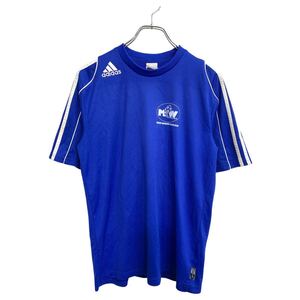 adidas 半袖 ロゴ Tシャツ Sサイズ アディダス プリント ロゴ刺繍 スポーツ ブルー 古着卸 アメリカ仕入 t2409-3756