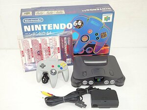 ∞ Nintendo 任天堂 ニンテンドー64 NUS-001 本体 コントローラブロス AVケーブル ACアダプター 箱 説明書 動作確認済 ニンテンドウ □H8