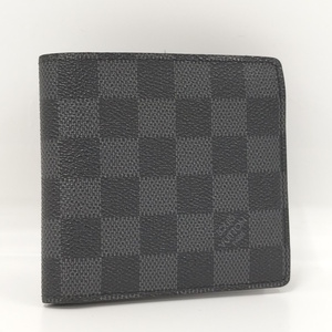 【中古】LOUIS VUITTON ポルトフォイユマルコ 二つ折り財布 ダミエ グラフィット N62664