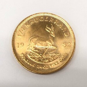 K22　南アフリカ共国　クルーガーランド金貨　1/4oz　1982　総重量8.5g【CEBE6018】