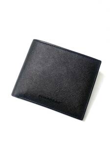 未使用品 BURBERRY バーバリー 二つ折り コンパクト財布 黒 ブラック メンズ 箱付き ss051302