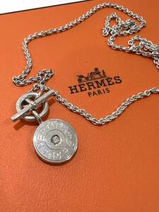 【美品中古】◆１円スタート◆エルメス アミュレット クルードセル セリエ ペンダント ネックレス シルバー製 HERMES　ダイヤカスタム