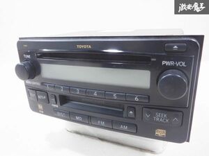 実動外し！！ トヨタ 純正 CD MD チューナー オーディオ 2DIN 86120-52210 12000-4820A101 即納 棚26A