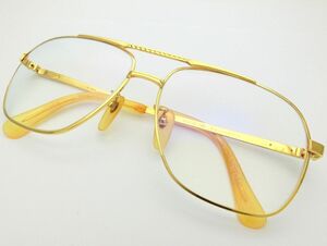 1000円スタート 眼鏡 K18&P-K14WGフレーム 総重量約41.7g ゴールド/ホワイトゴールド 度入りレンズ 老眼鏡 拡大鏡 アイウェア 7 P215