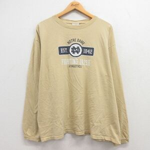 XL/古着 アディダス adidas 長袖 ビンテージ Tシャツ メンズ 00s ノートルダム ファイティングアイリッシュ 大きいサイズ コットン ク