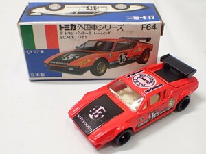 m2427 / 未使用 保管品 トミカ 日本製 F64 デ トマソ パンテーラ レーシング イタリア車 青箱 外国車シリーズ トミー TOMICA 当時物 現状品